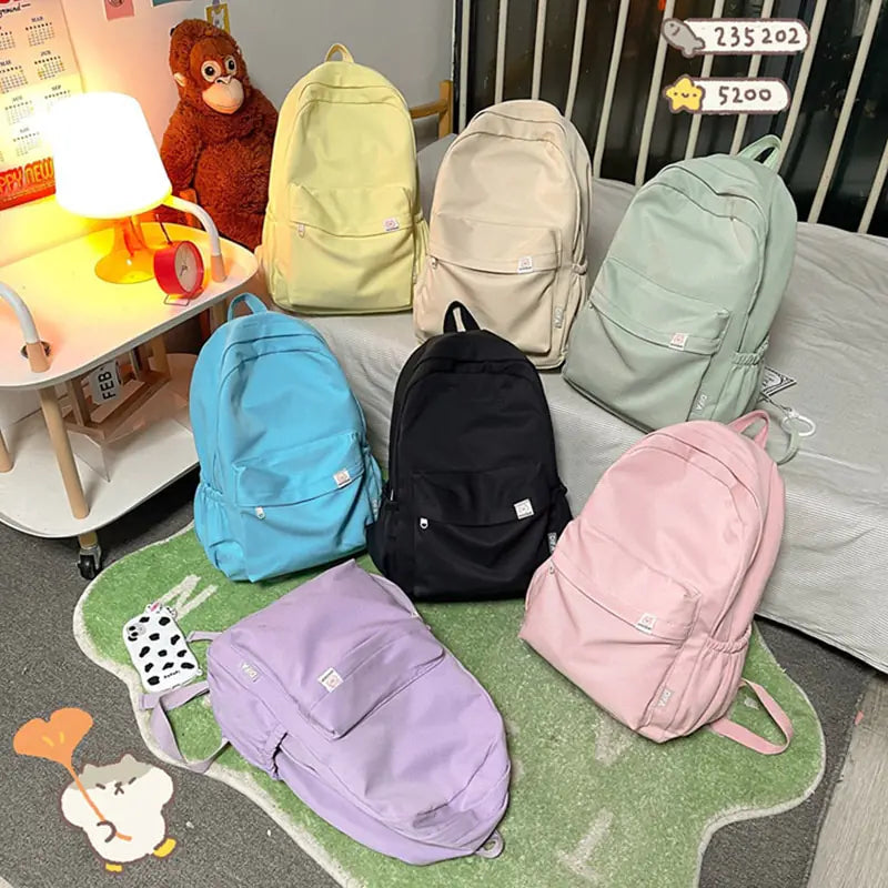Female Travel Bag/ Pastel Aesthetic Back pack/ School bag - SecureTravelGlow