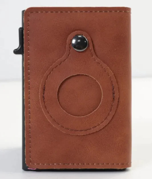 Slim RFID Wallet – Leather Anti-Theft Card Holder for AirTag
