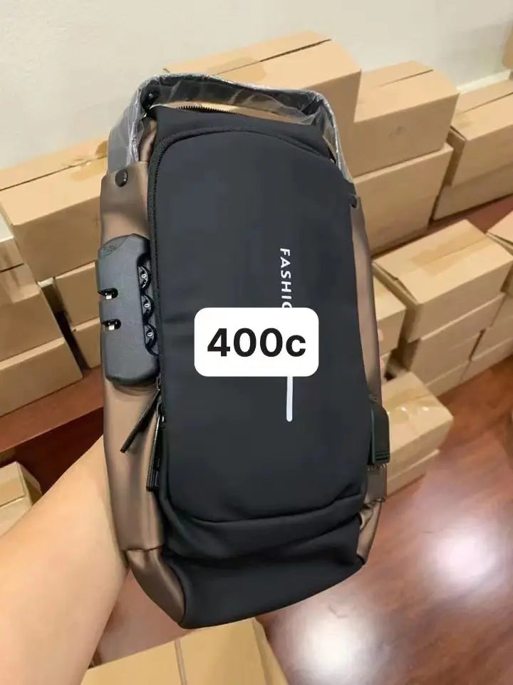 Men's Anti-Theft Chest Bag with Lock - Casual Shoulder Bag