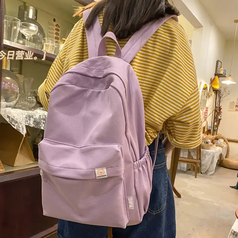 Female Travel Bag/ Pastel Aesthetic Back pack/ School bag - SecureTravelGlow