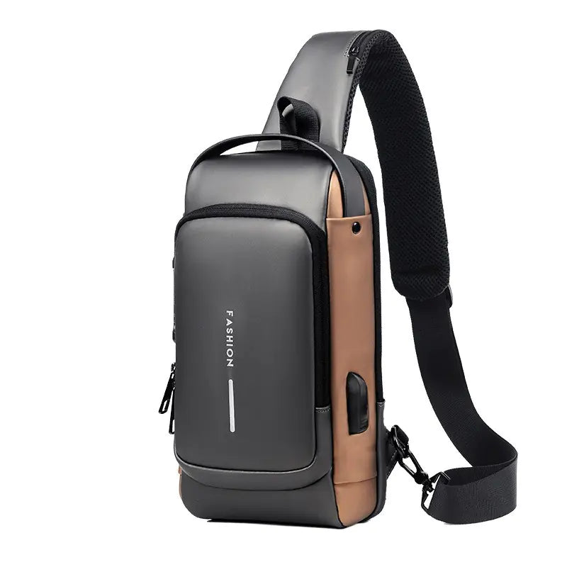 Men's Anti-Theft Chest Bag with Lock - Casual Shoulder Bag