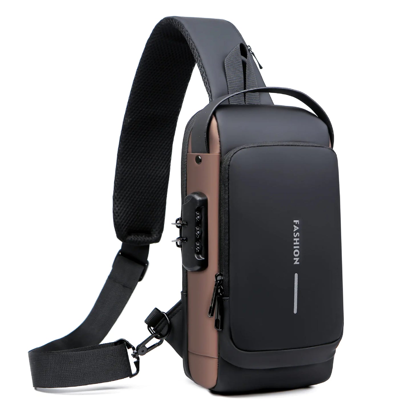Men's Anti-Theft Chest Bag with Lock - Casual Shoulder Bag