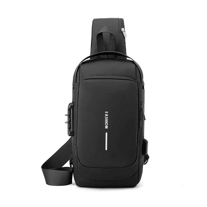 Men's Anti-Theft Chest Bag with Lock - Casual Shoulder Bag