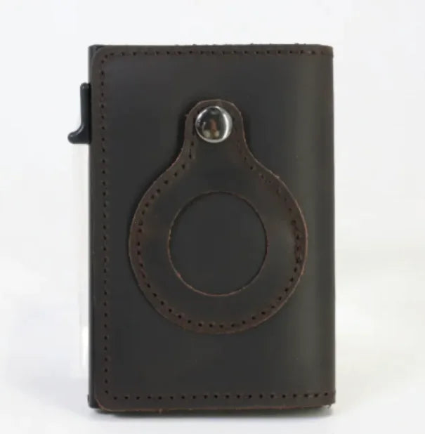 Slim RFID Wallet – Leather Anti-Theft Card Holder for AirTag