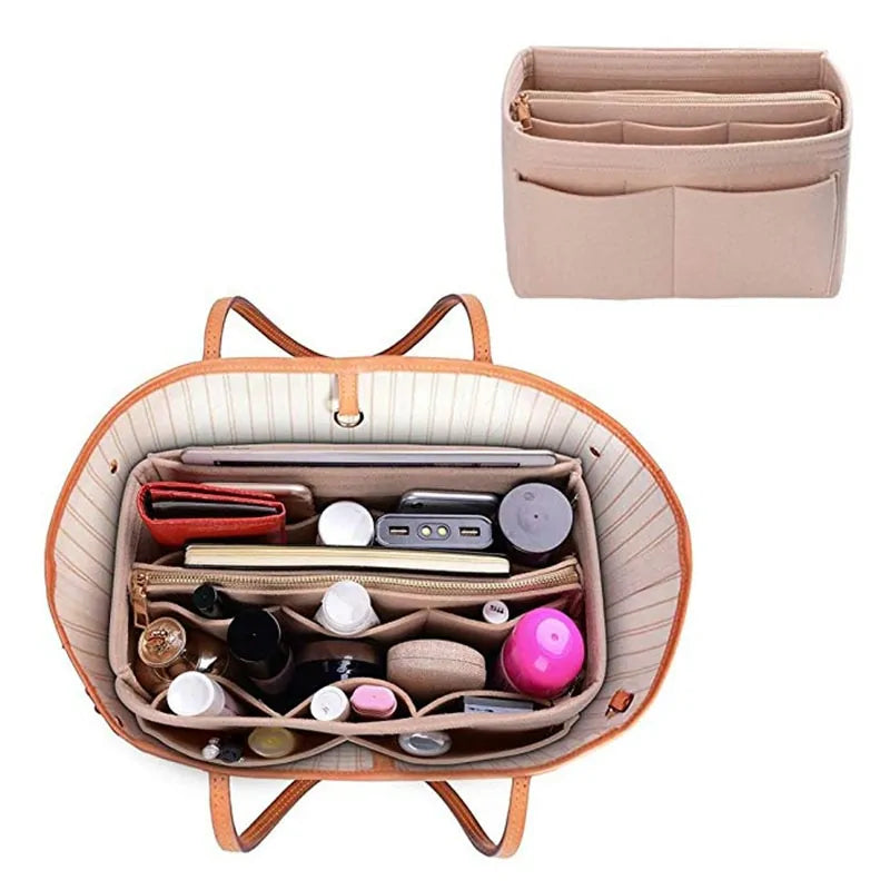 Bag Insert Organizer/ Tote Bag Insert Organizer/ Make Up Organizer/ Travel Item - SecureTravelGlow