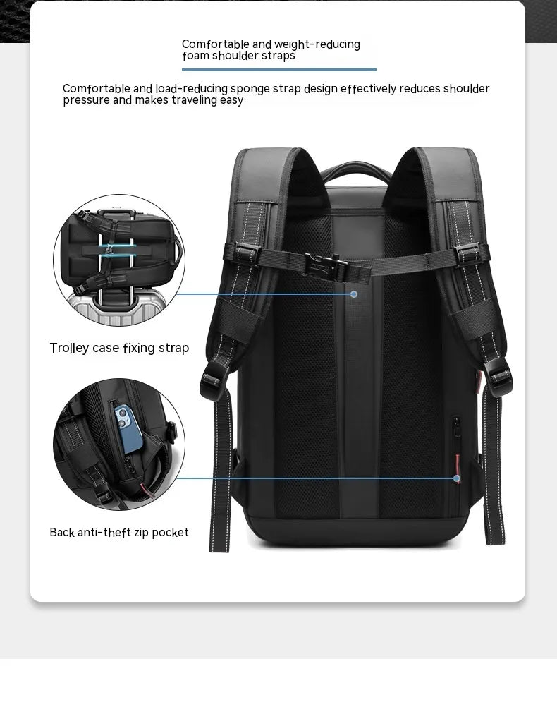 Men's Multifunctional Vacuum Travel Backpack with Laptop Compartment