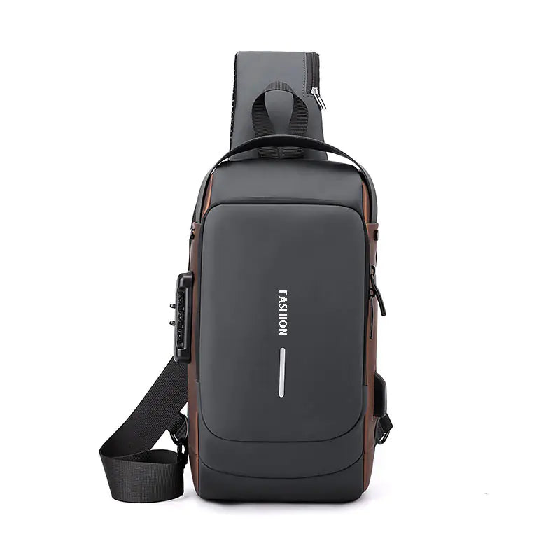 Men's Anti-Theft Chest Bag with Lock - Casual Shoulder Bag