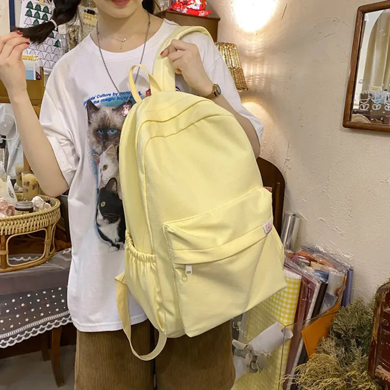 Female Travel Bag/ Pastel Aesthetic Back pack/ School bag - SecureTravelGlow