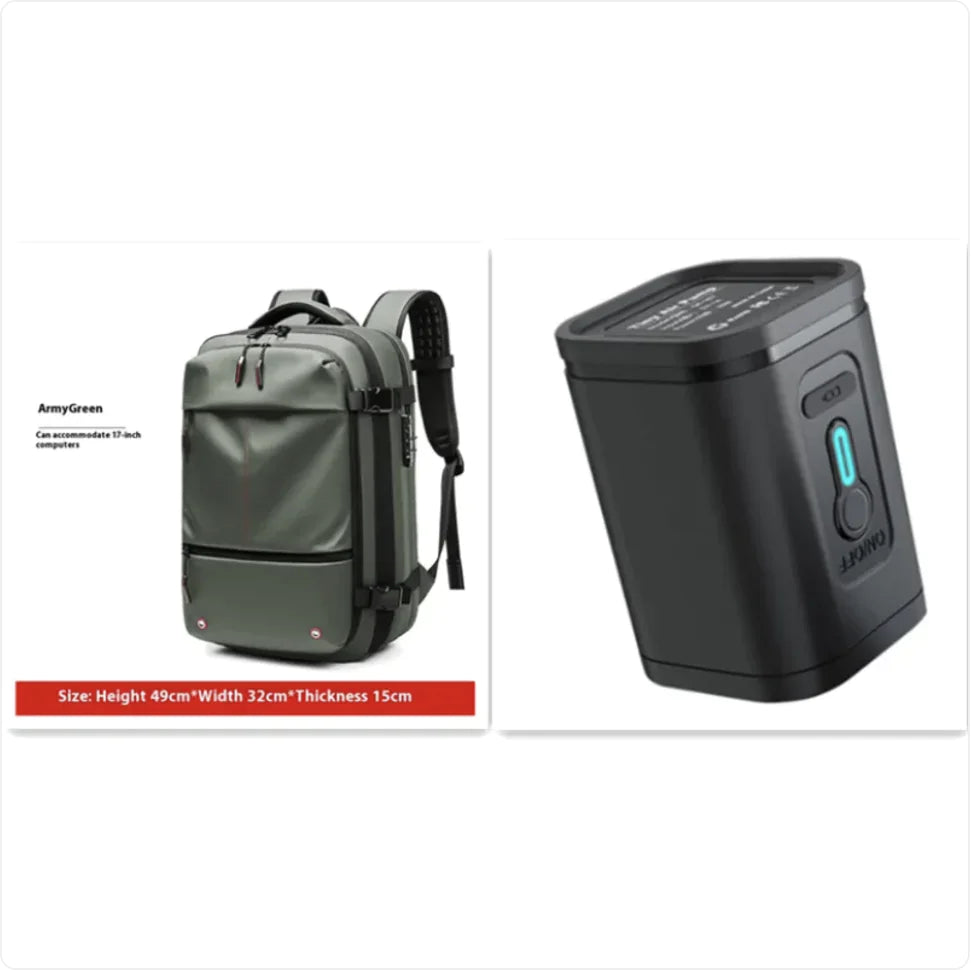 Men's Multifunctional Vacuum Travel Backpack with Laptop Compartment