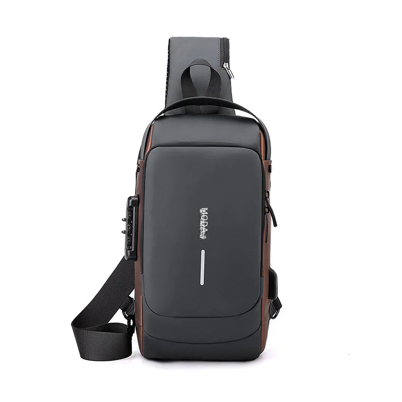 Men's Anti-Theft Chest Bag with Lock - Casual Shoulder Bag