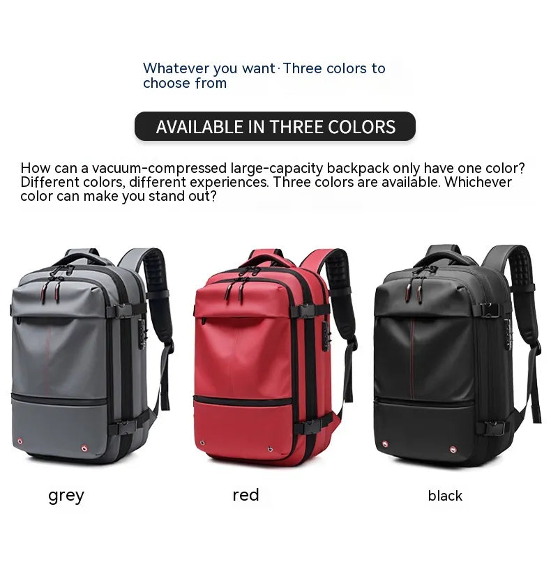Men's Multifunctional Vacuum Travel Backpack with Laptop Compartment
