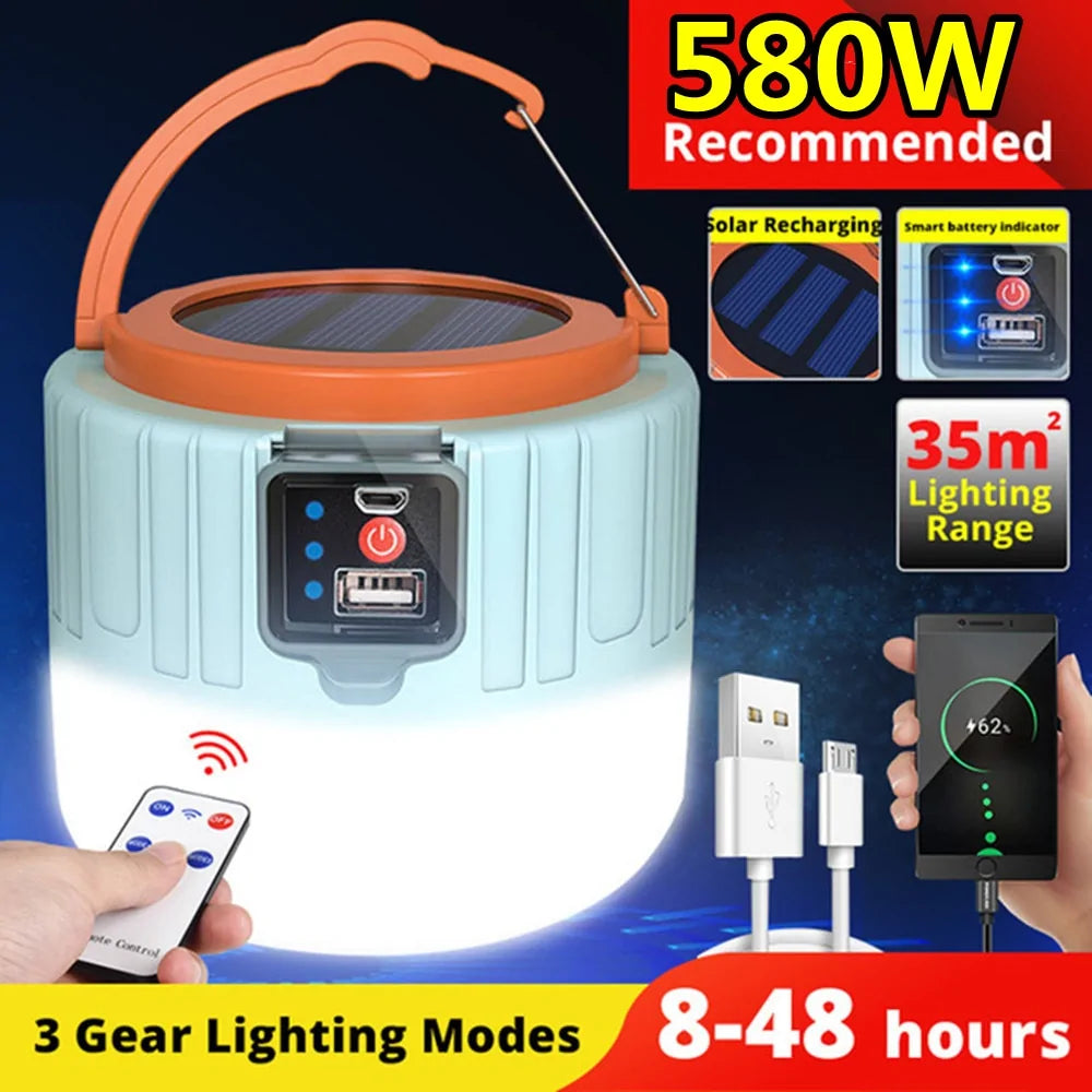 Portable Outdoor Camping Solar Light and Power Bank - SecureTravelGlow