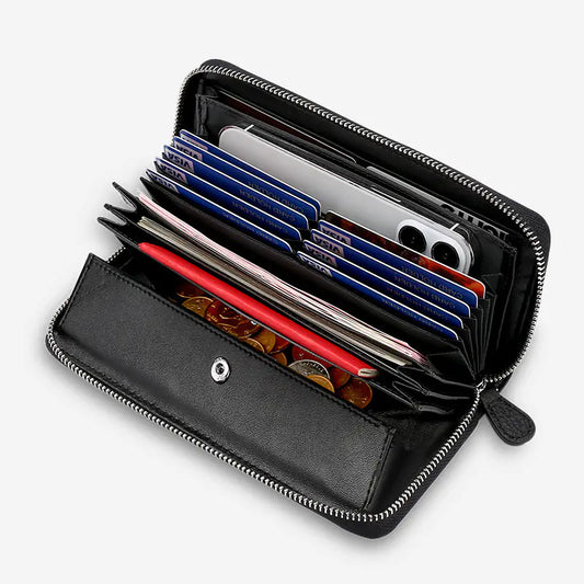 Genuine Leather RFID Wallet with Large Capacity Design