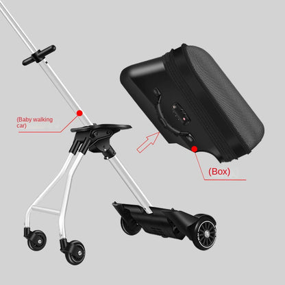 KO-KU Luggage Children's carrier can Sit and Ride with Guardrail TSA Lock Removable Trolley Case Expansion 7CM Boarding Suitcase - SecureTravelGlow