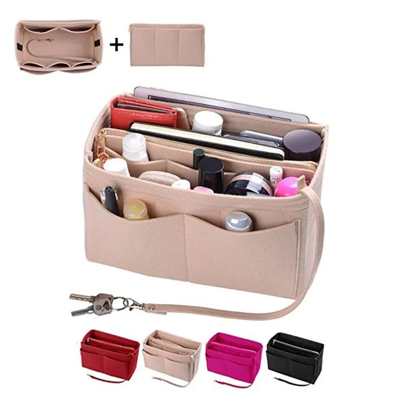 Bag Insert Organizer/ Tote Bag Insert Organizer/ Make Up Organizer/ Travel Item - SecureTravelGlow